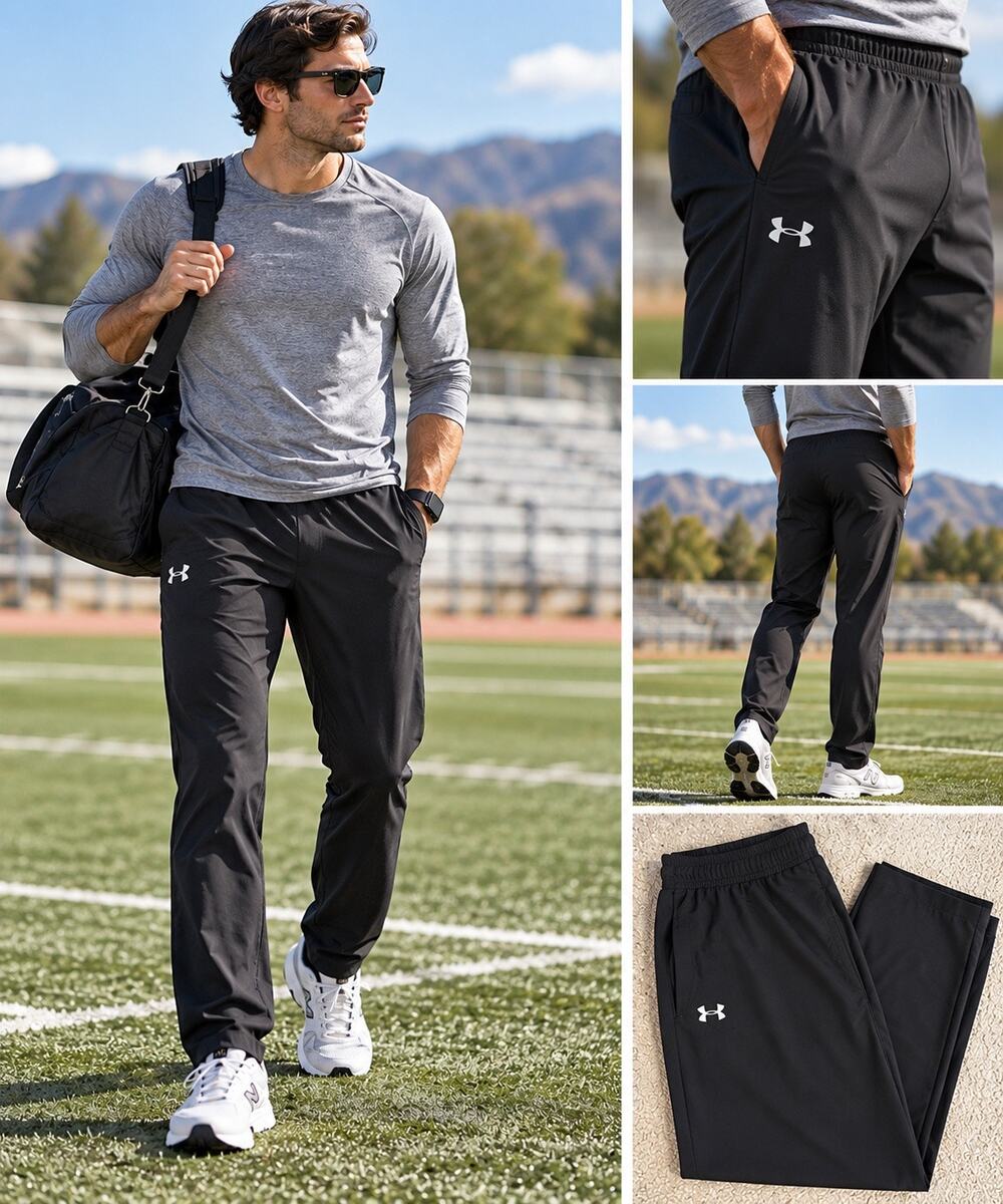 Under Armour UA Vital Woven Men’s Pants Black Size Large Athletic Track Pants